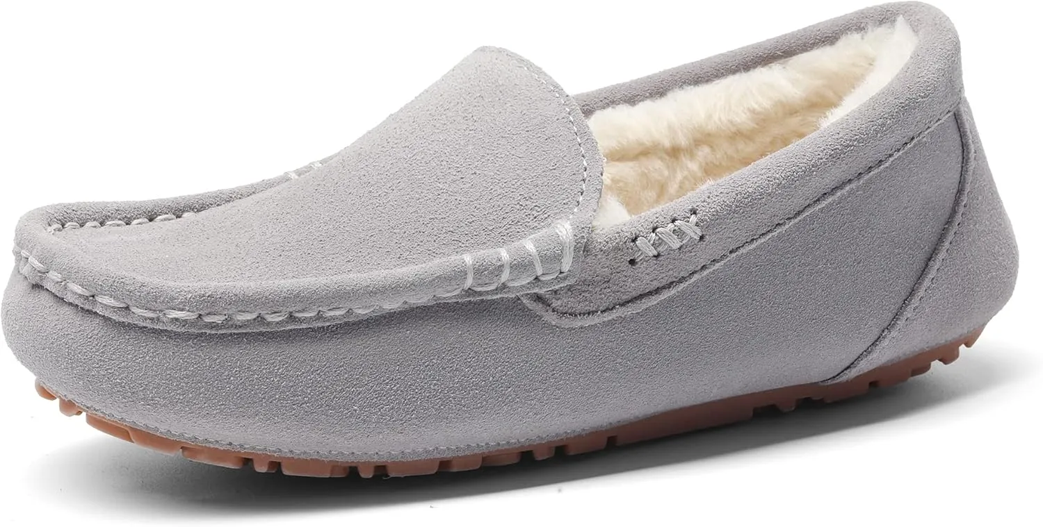 DREAM PAIRS Women's Fuzzy House Slippers Cozy Faux Fur Micro Suede Moccasins Slip on Loafer Shoes for Indoor and Outdoor
