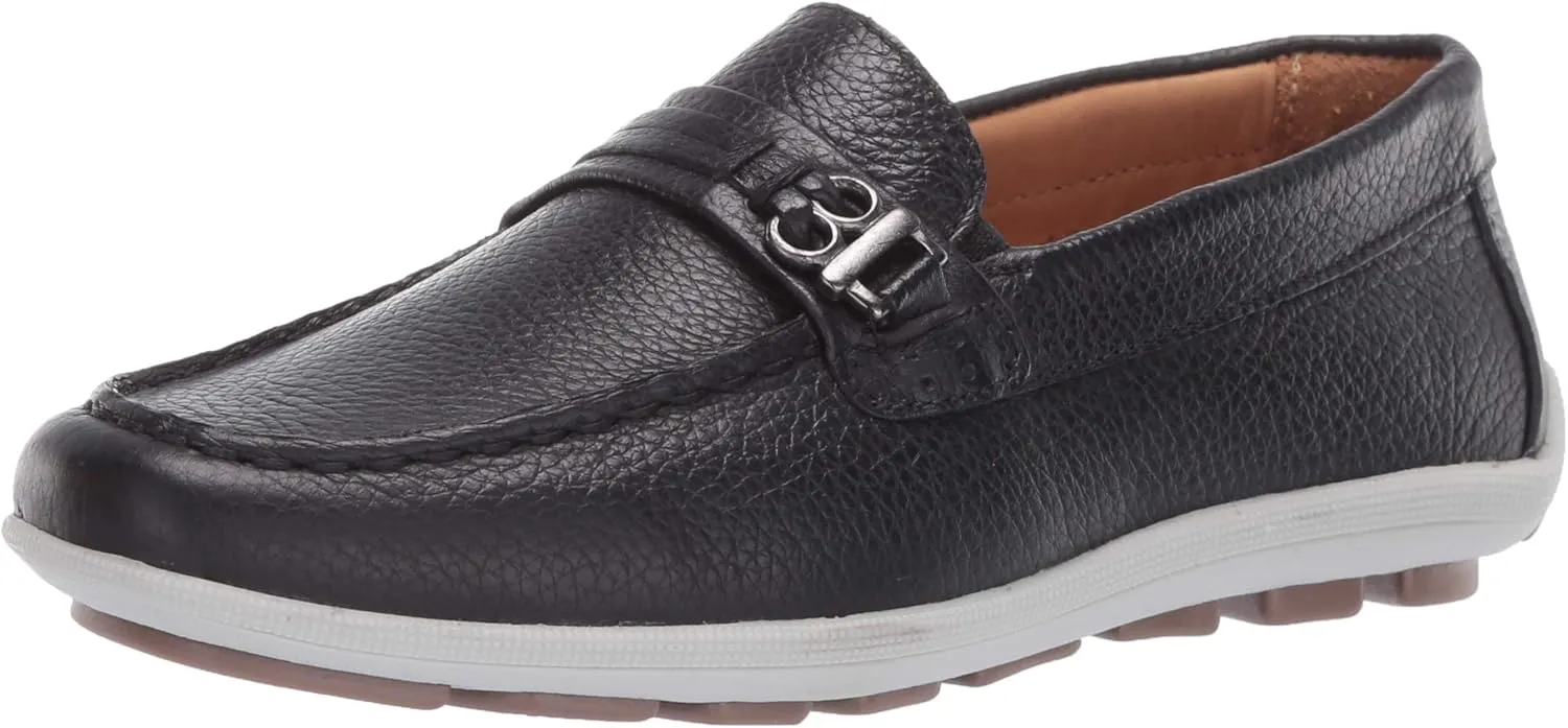 Driver Club USA Kids Boys/Girls Leather Driving Loafer with Rope Anchor Detail
