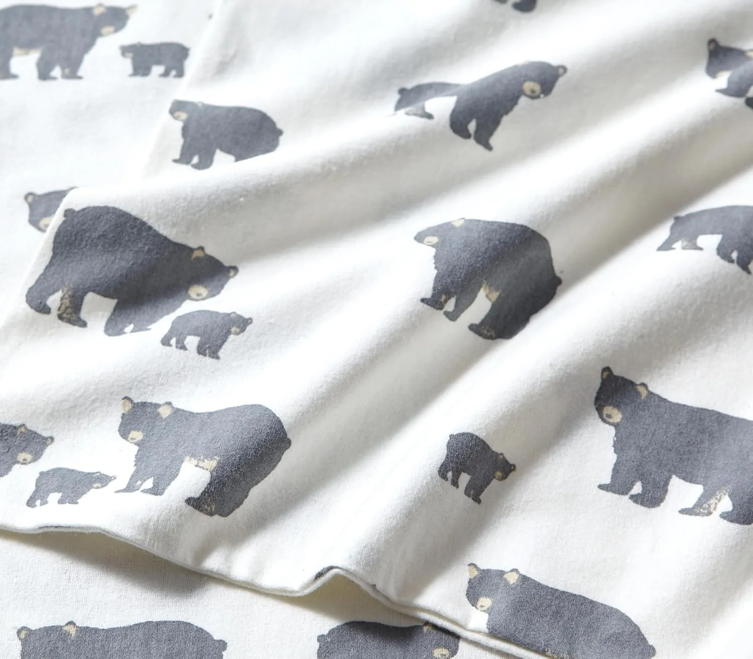 Eddie Bauer - Queen Sheets, Cotton Flannel Bedding Set, Brushed for Extra Softness, Cozy Home Decor (Bear Family, Queen)