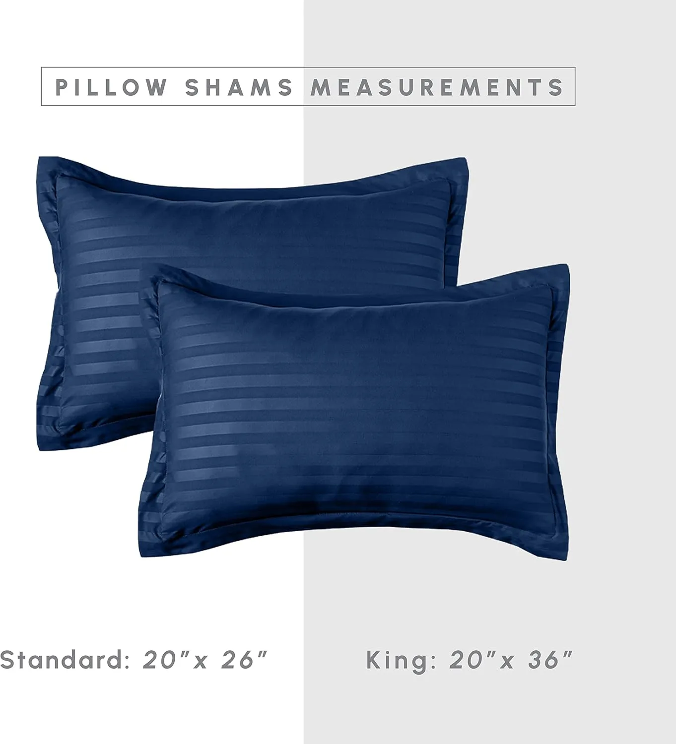 Elegant Comfort Cozy and Soft 8-Piece Bed-in-a-Bag All Season Comforter Set, Includes 4pc Smart Sheet Set, Bed Skirt, Comforter, Matching Pillowcases and Shams, Striped Design, King/Cal King, Navy