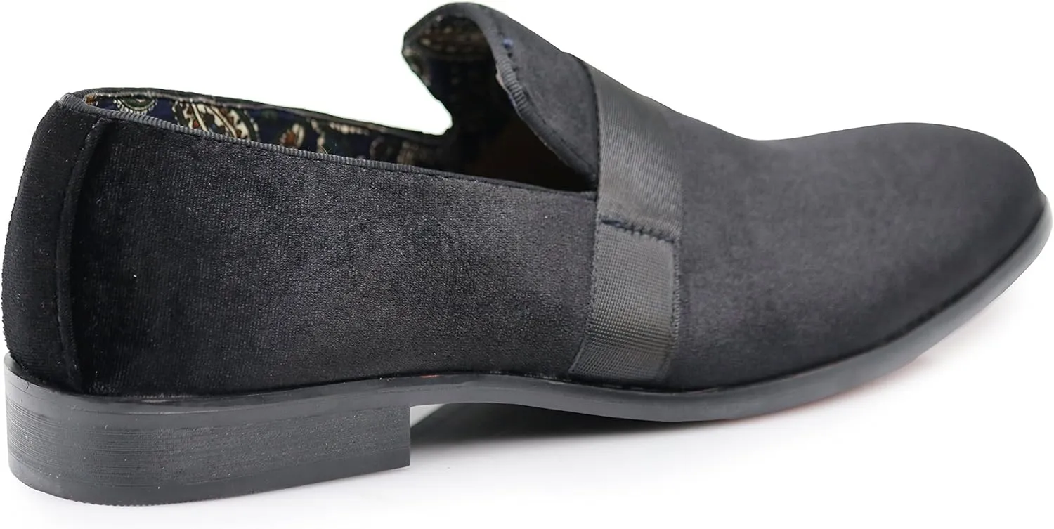 Enzo Romeo Men's Fashion Formal Tuxedo Slip On Loafer Velvet Dress Shoes SKO03