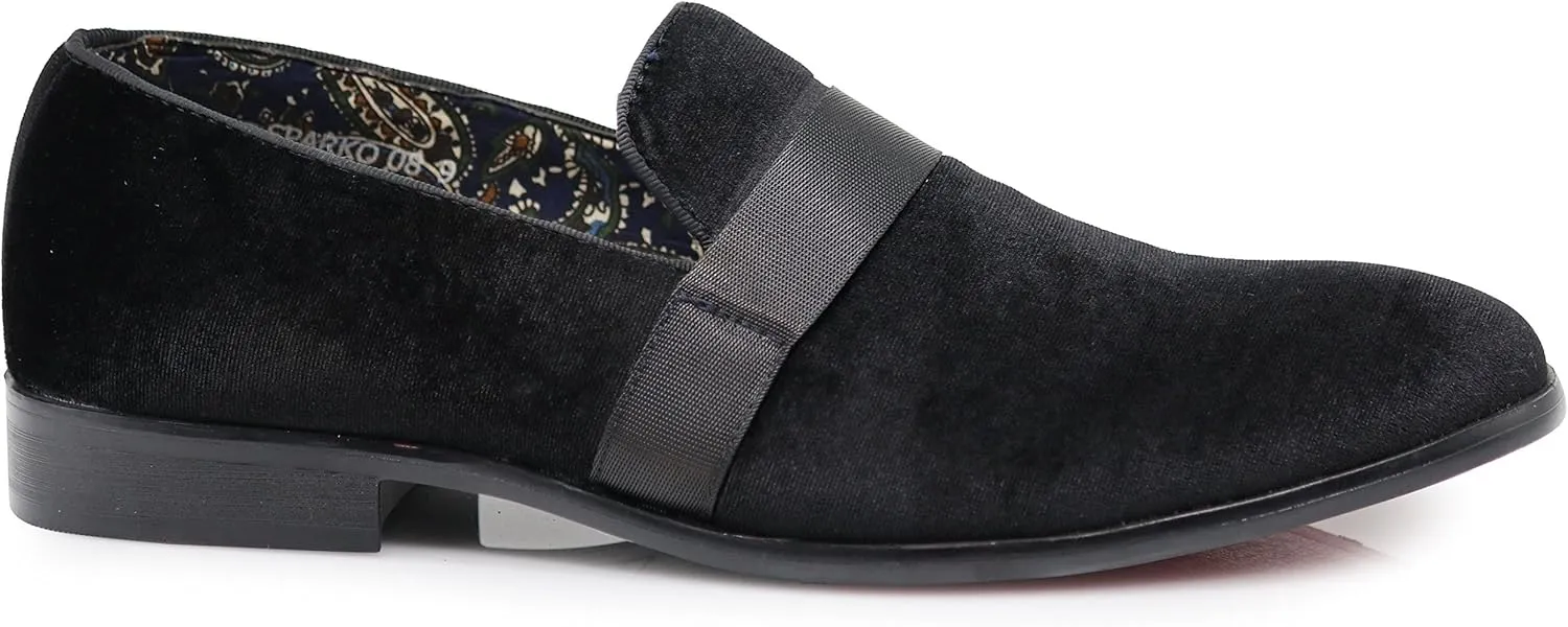 Enzo Romeo Men's Fashion Formal Tuxedo Slip On Loafer Velvet Dress Shoes SKO03