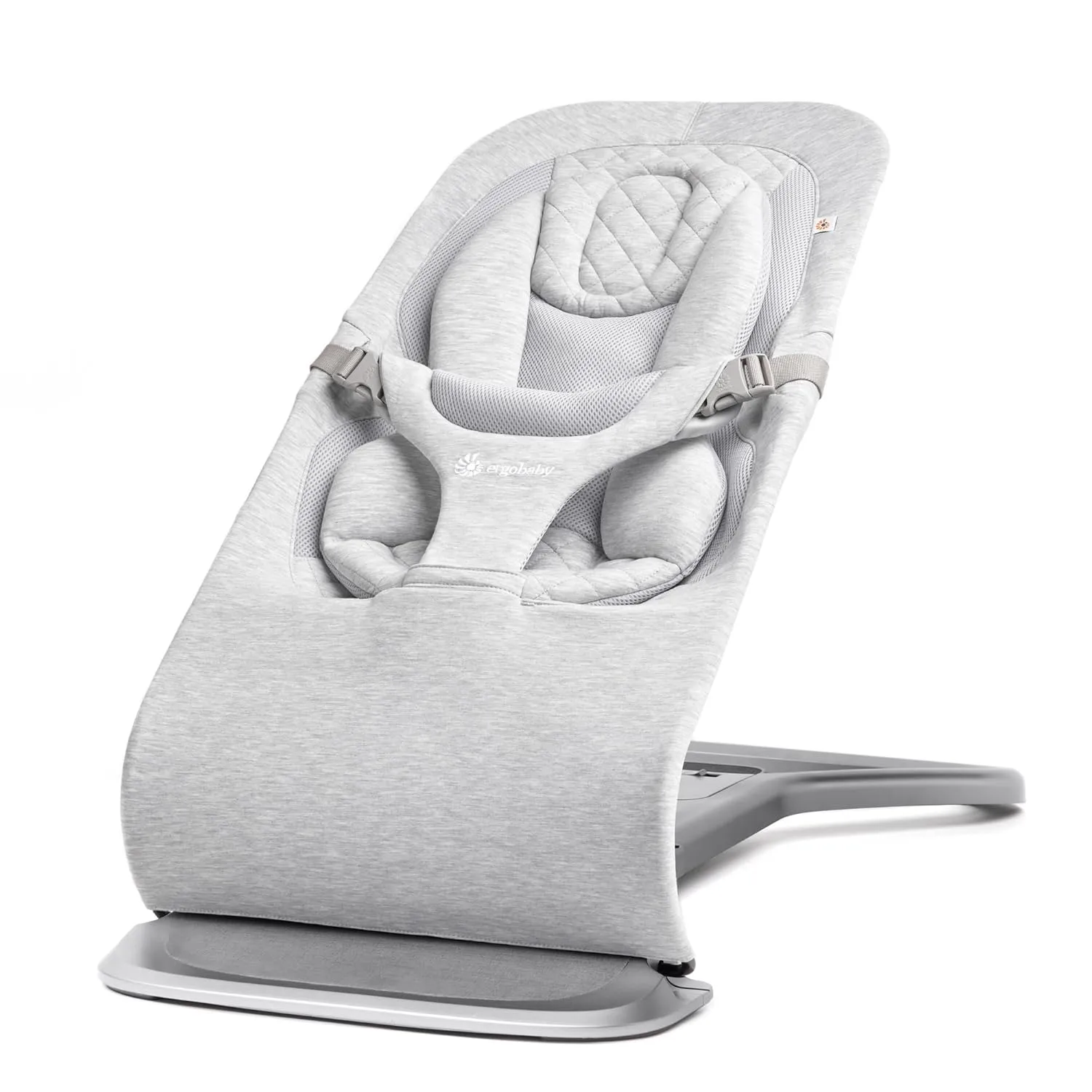 Ergobaby Evolve 3-in-1 Bouncer, Adjustable Multi Position Baby Bouncer Seat, Fits Newborn to Toddler, Light Grey