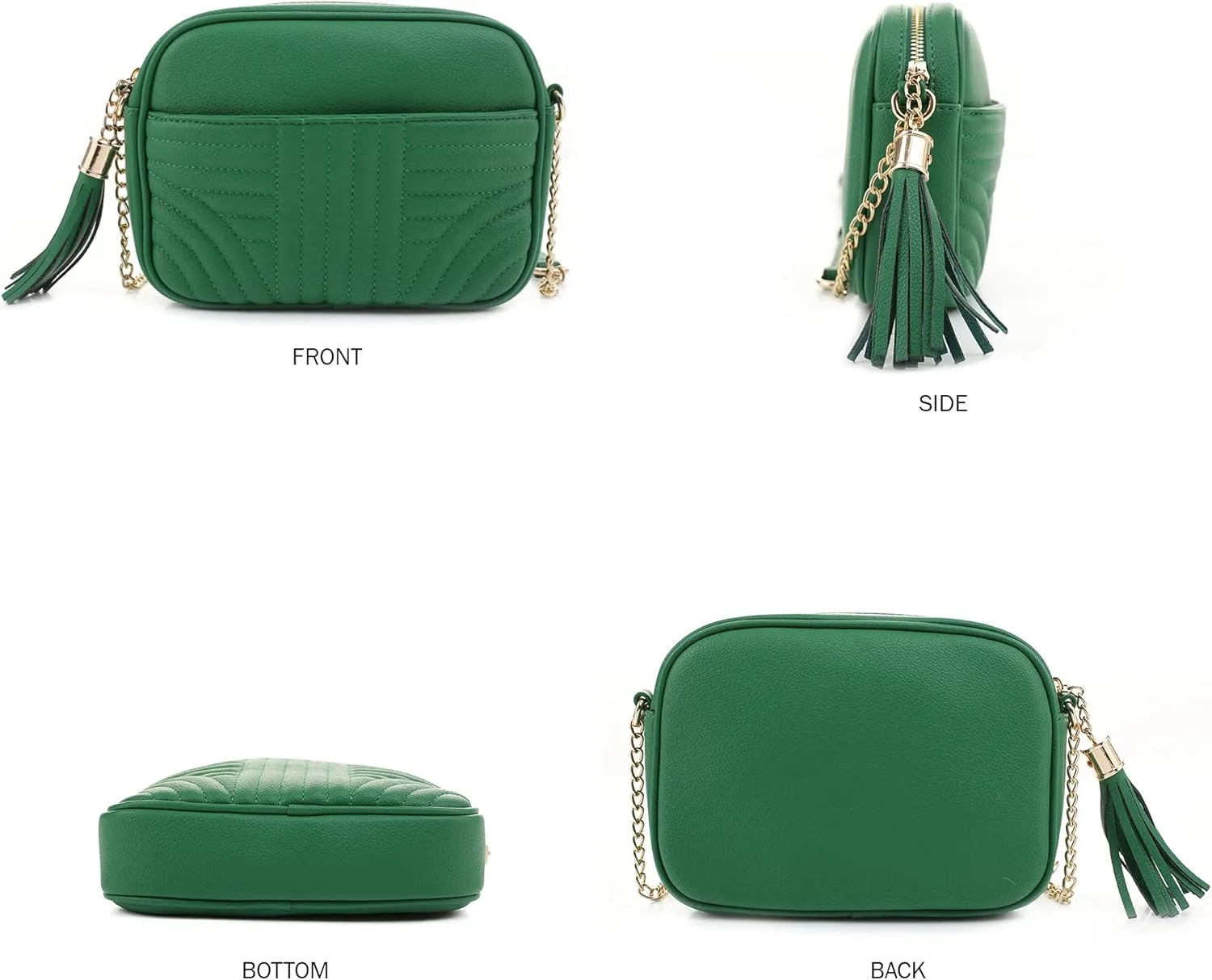 EVVE Quilted Crossbody Bags for Women - Stylish Camera Bag with Tassel - Lightweight Medium Size Shoulder Purse