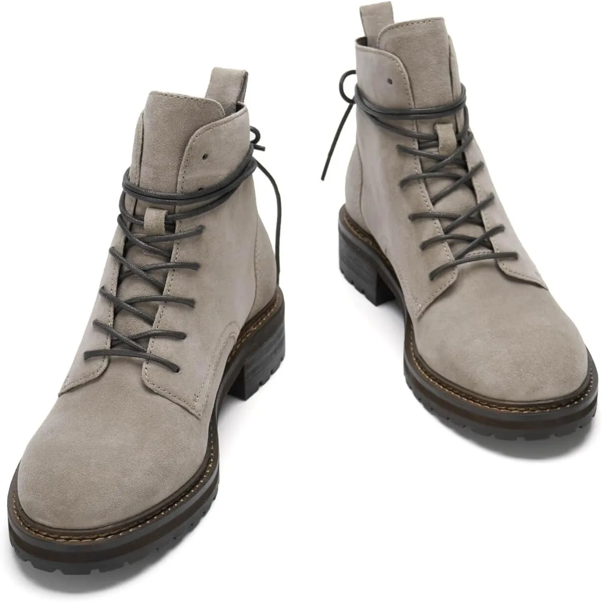 Fashionable Women's Low Heel Ankle Boots - Easy Slip on ，Stylish and Comfortable Flat Booties for Women