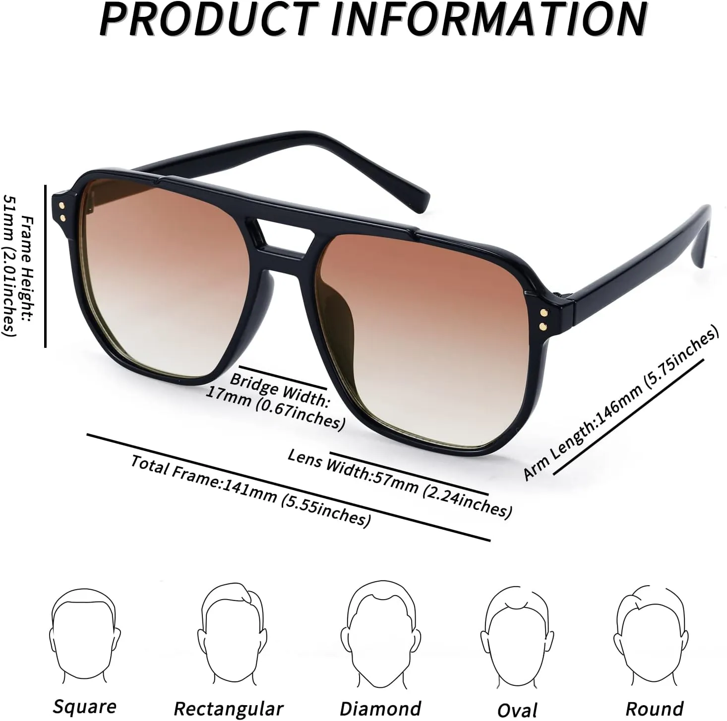 FEISEDY Retro Square Aviator Sunglasses Women Men 70s Vintage Trendy Plastic Frame Sun Glasses B2835