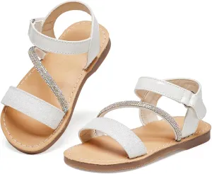 Felix & Flora Toddler Girl Sandals - Flower Girl Dress Shoes Open Toe Little Kid Summer Flats