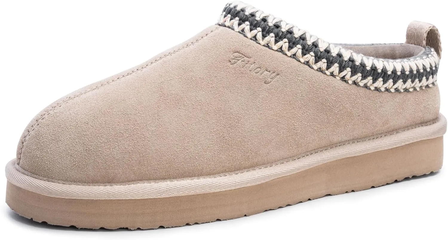 FITORY Women's Suede Slipper | Flat Short Mini Boots with Fur Fleece | Winter Casual Comfort Shoes