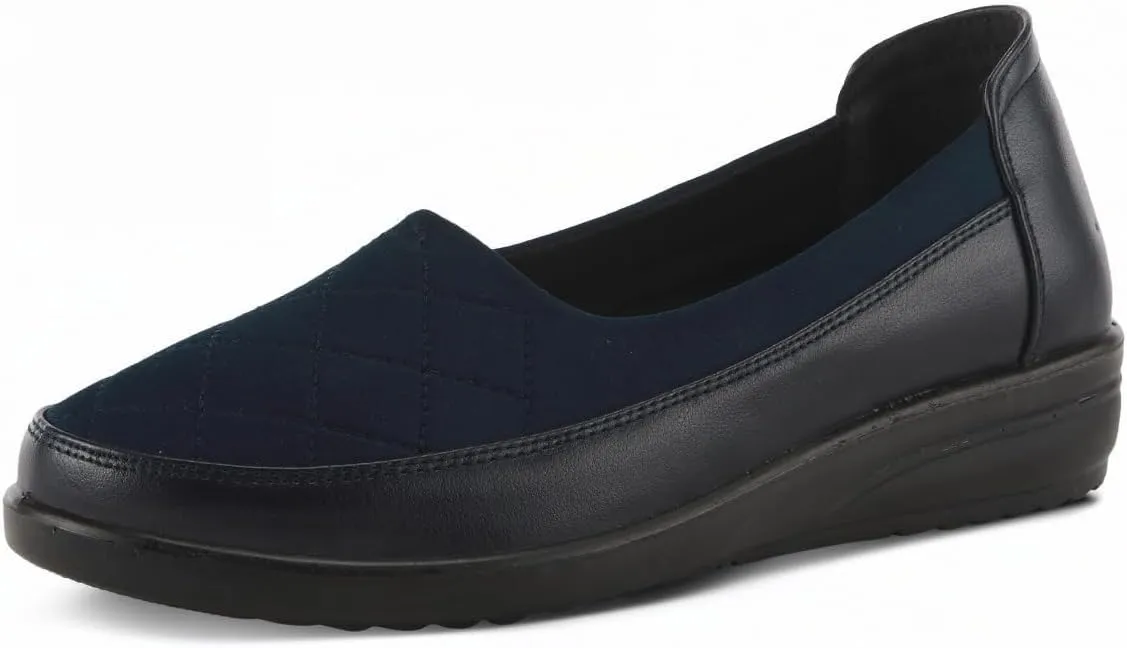 Flexus Spring Step Communa Loafers for Women - Quilted Slip-on Shoes with Padded Insole - Low Heel Ladies Casual Loafers