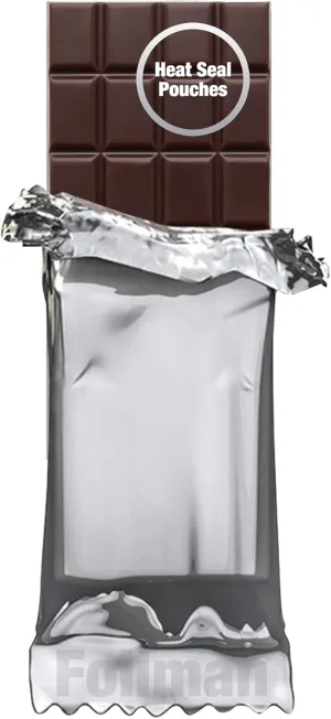 Foilman - Heat Seal Bags (Metallized) For Chocolate Bar Wrapping - Actual bags size 3 x 6 3/8 - Fits Bar Size 2.25 x 5.5 Inches (100 Pack) (Silver)
