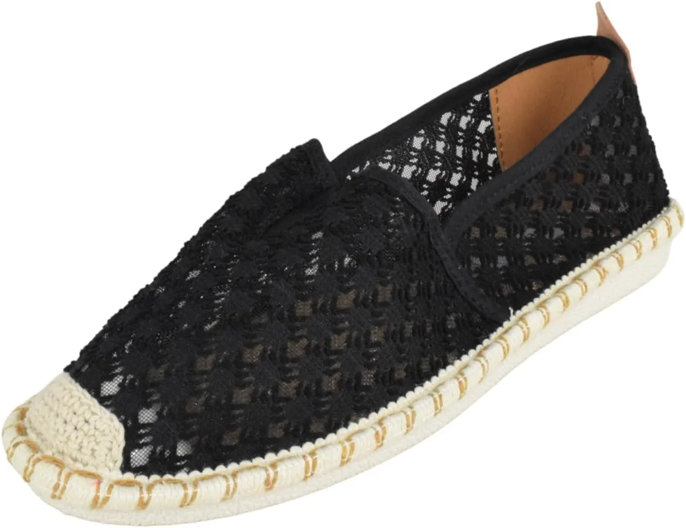 Forever Flat Women Shoes Canvas Slip-On Loafers Espadrilles Jute Style Breathable Knit Fabric Light Weight See Through Pledge