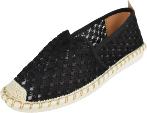 Forever Flat Women Shoes Canvas Slip-On Loafers Espadrilles Jute Style Breathable Knit Fabric Light Weight See Through Pledge
