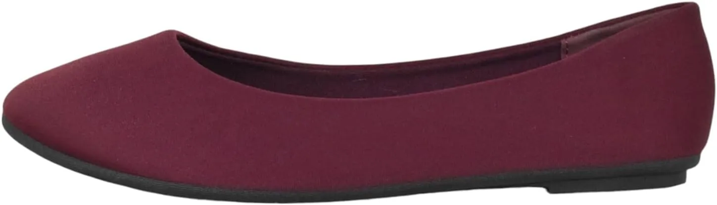 Forever Shoes Women Ballet Flats Round Toe Gel Memory Foam Insole Comfortable Satin Material FLEXIBLE-62