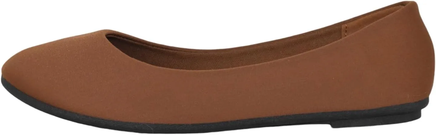 Forever Shoes Women Ballet Flats Round Toe Gel Memory Foam Insole Comfortable Satin Material FLEXIBLE-62