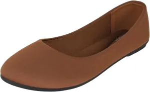 Forever Shoes Women Ballet Flats Round Toe Gel Memory Foam Insole Comfortable Satin Material FLEXIBLE-62