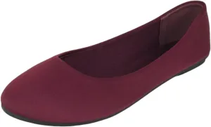 Forever Shoes Women Ballet Flats Round Toe Gel Memory Foam Insole Comfortable Satin Material FLEXIBLE-62