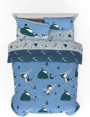 Franco Collectibles Peanuts Snoopy Puffer Holiday & Christmas Bedding Super Soft Comforter and Sheet Set with Sham, 7 Piece Queen Size (Officially Licensed Product)
