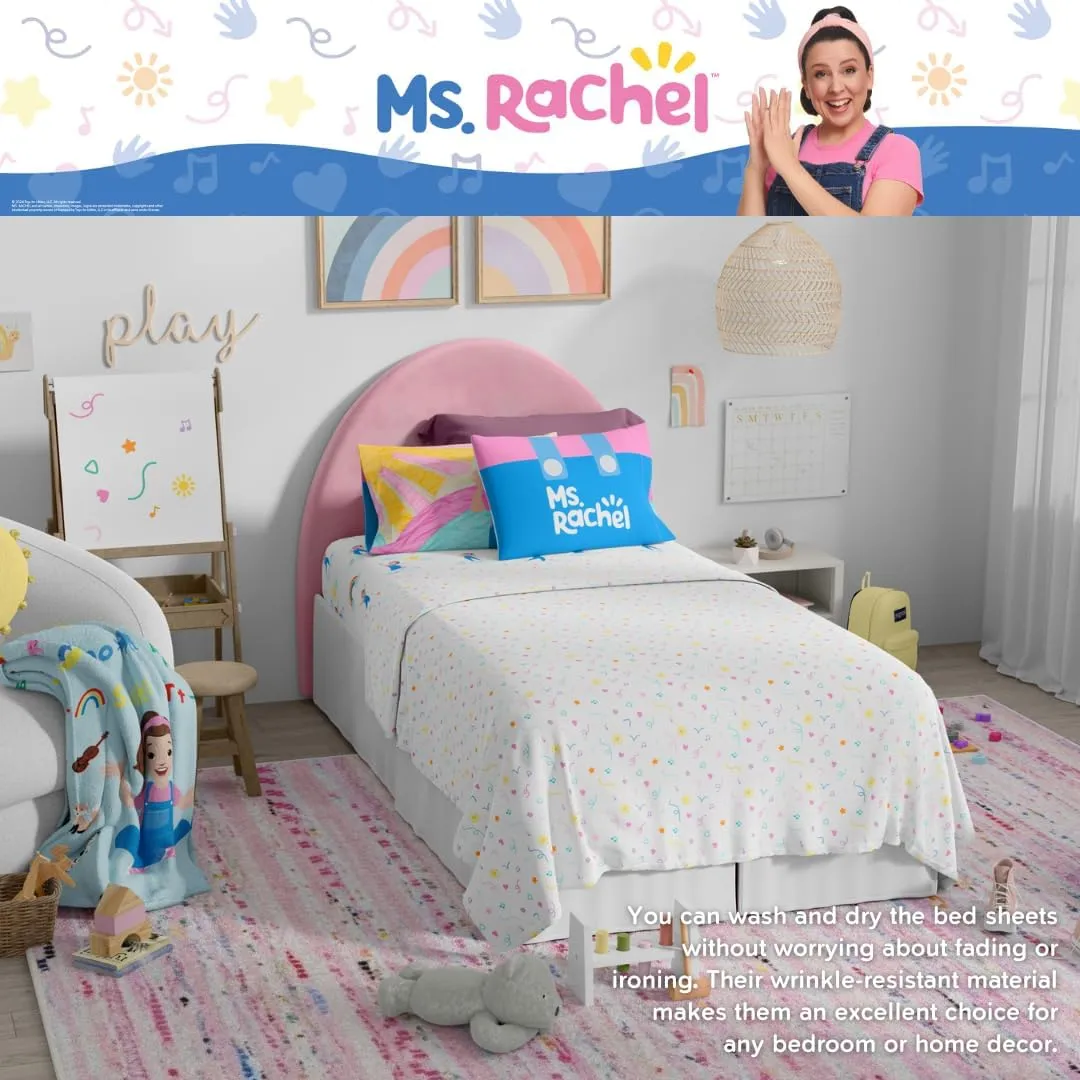 Franco Ms. Rachel Educational Adventures Bedding Super Soft Cozy 3 Piece Microfiber Sheet Set, Twin, (Officially Licensed Product) Kids