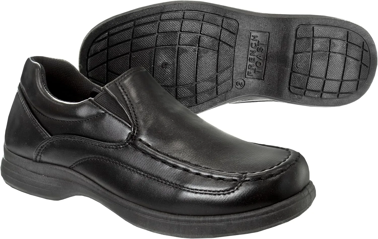 French Toast Boys Shoes - Kids Oxford School Uniform Loafer Church Dress Shoes Slip-On Faux-Leather (Toddler-Big Kid) (Black)