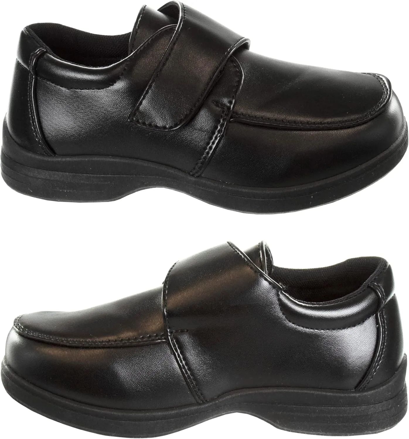 French Toast Boys Shoes - Kids Oxford School Uniform Loafer Church Dress Shoes Slip-On Faux-Leather (Toddler-Big Kid) (Black)