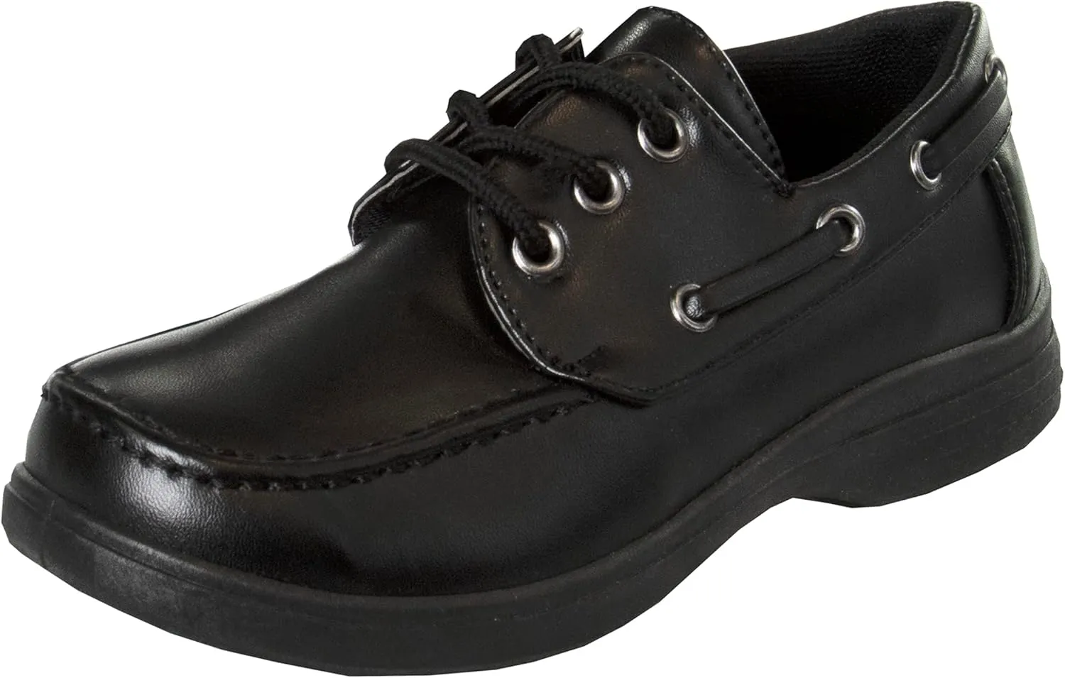 French Toast Boys Shoes - Kids Oxford School Uniform Loafer Church Dress Shoes Slip-On Faux-Leather (Toddler-Big Kid) (Black)