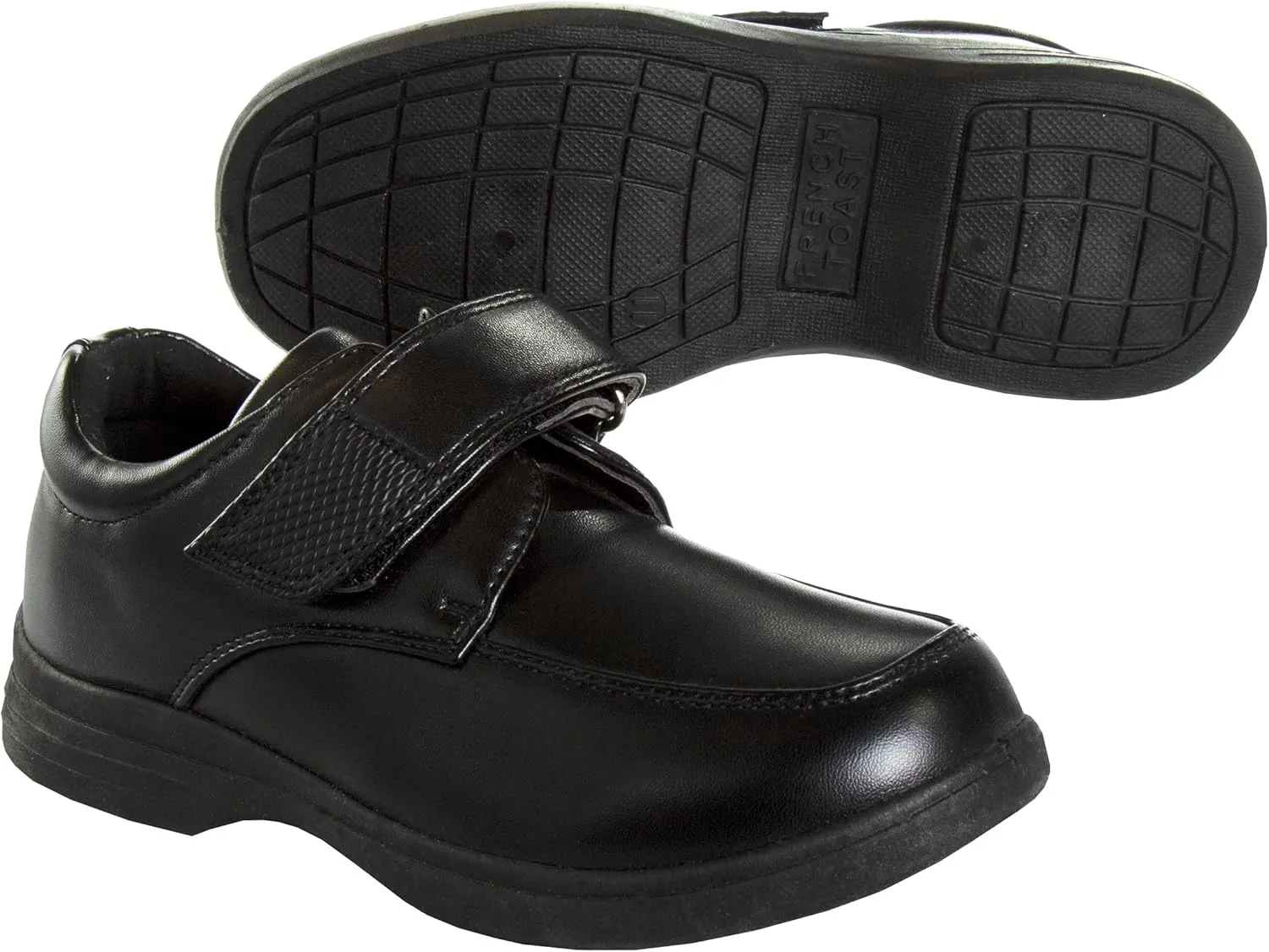 French Toast Boys Shoes - Kids Oxford School Uniform Loafer Church Dress Shoes Slip-On Faux-Leather (Toddler-Big Kid) (Black)