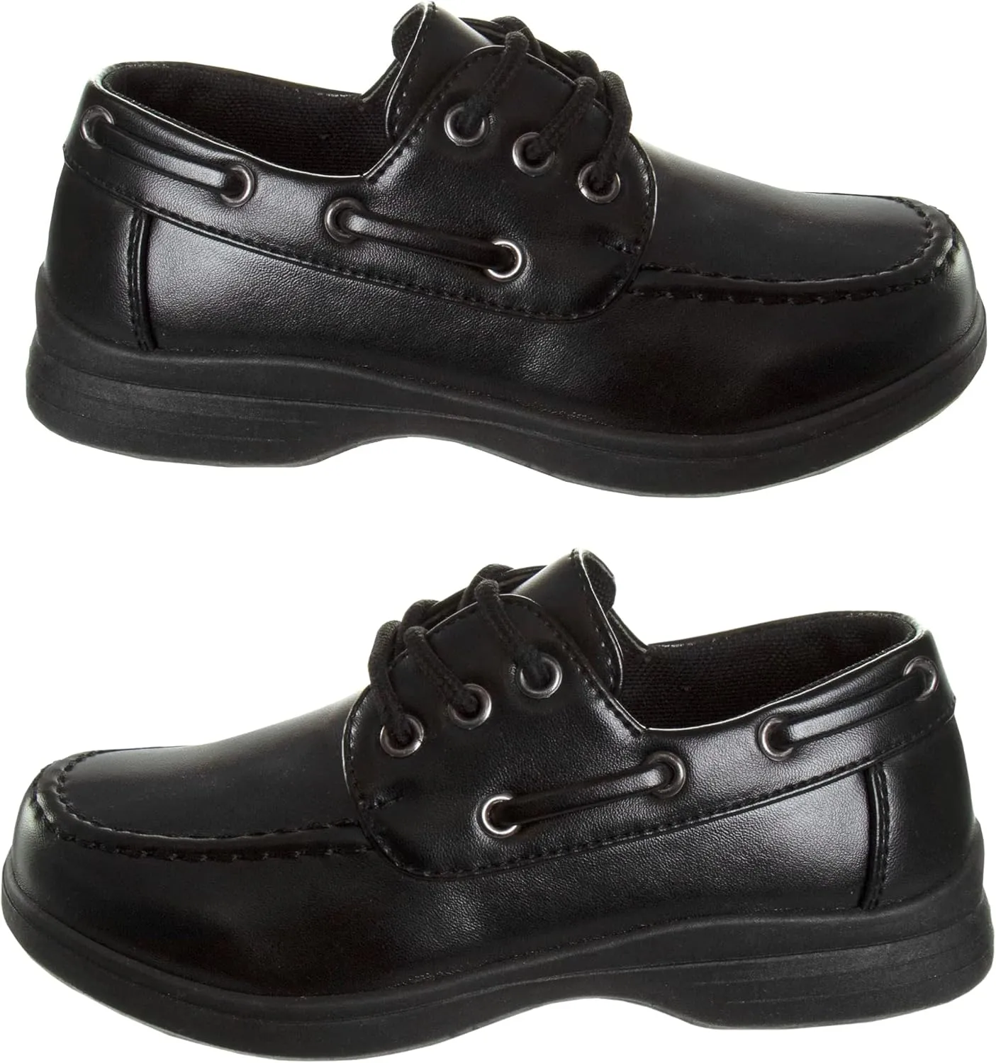 French Toast Boys Shoes - Kids Oxford School Uniform Loafer Church Dress Shoes Slip-On Faux-Leather (Toddler-Big Kid) (Black)