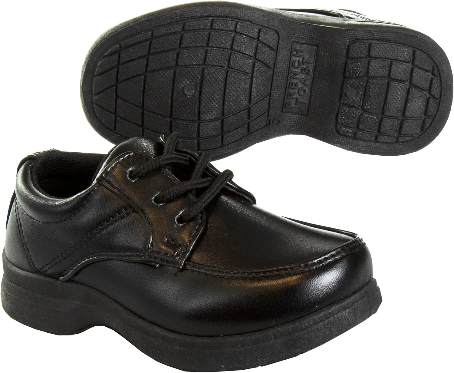 French Toast Boys Shoes - Kids Oxford School Uniform Loafer Church Dress Shoes Slip-On Faux-Leather (Toddler-Big Kid) (Black)