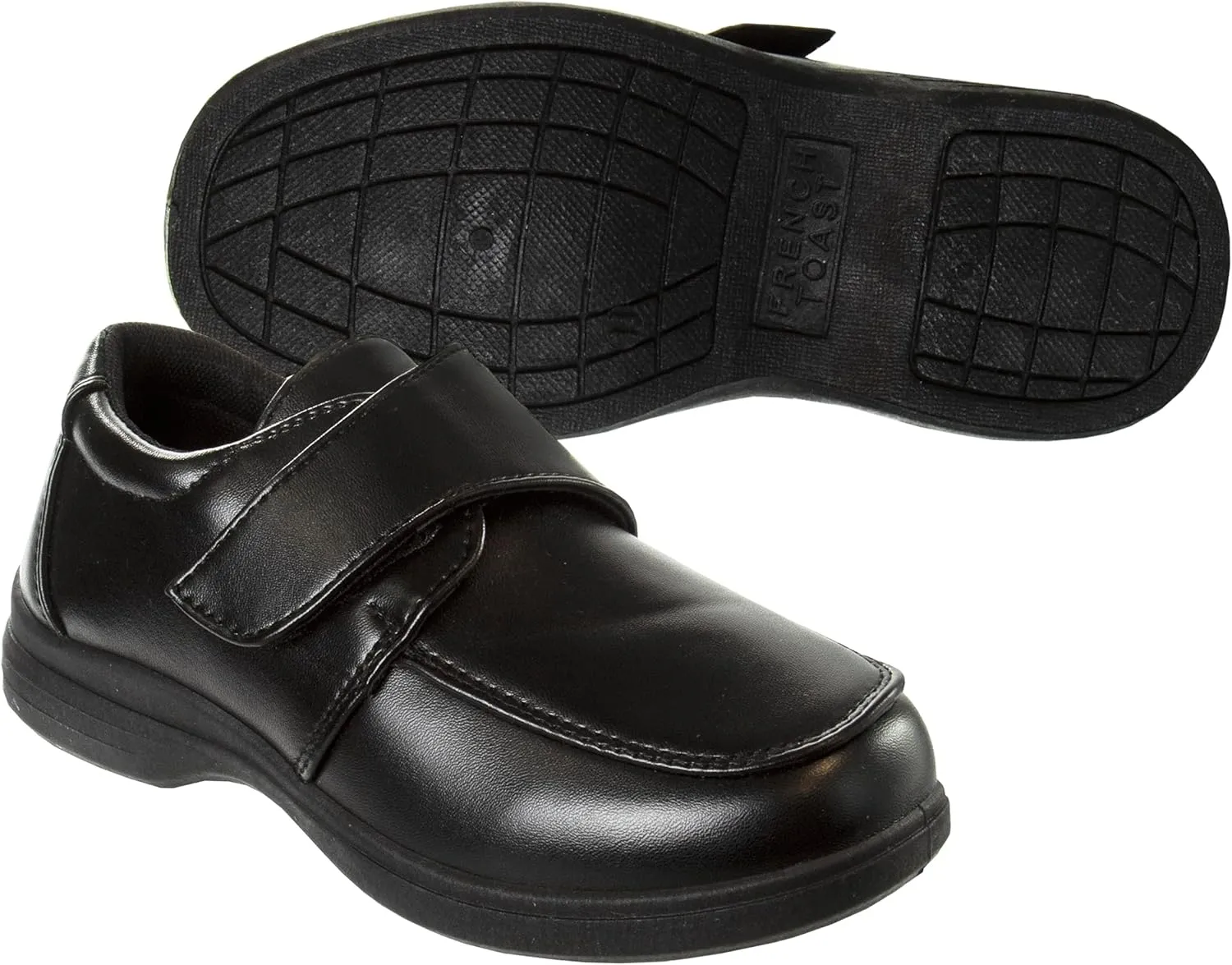 French Toast Boys Shoes - Kids Oxford School Uniform Loafer Church Dress Shoes Slip-On Faux-Leather (Toddler-Big Kid) (Black)