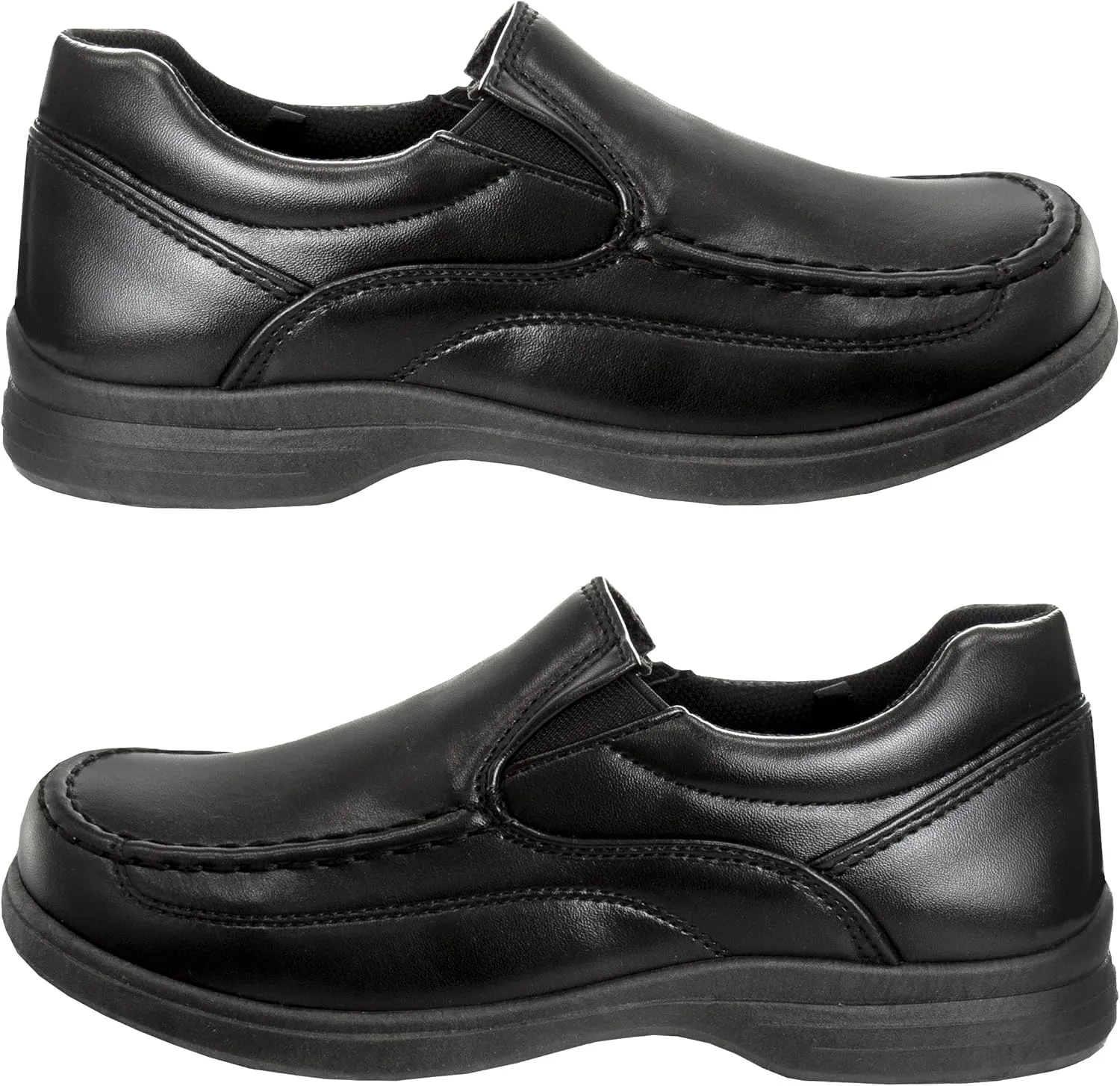 French Toast Boys Shoes - Kids Oxford School Uniform Loafer Church Dress Shoes Slip-On Faux-Leather (Toddler-Big Kid) (Black)