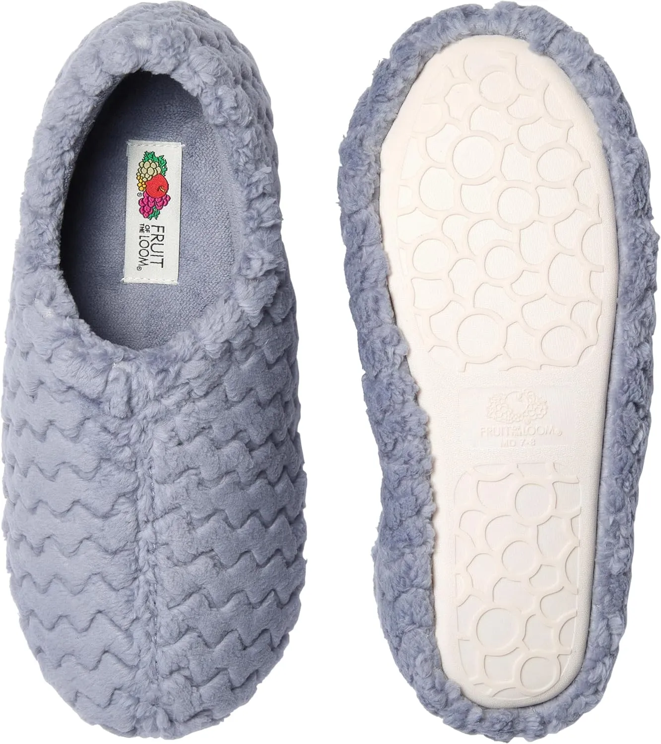 Fruit of the Loom House Slippers For Women, Memory Foam Insole, Indoor Outdoor, Comfy, Chevron