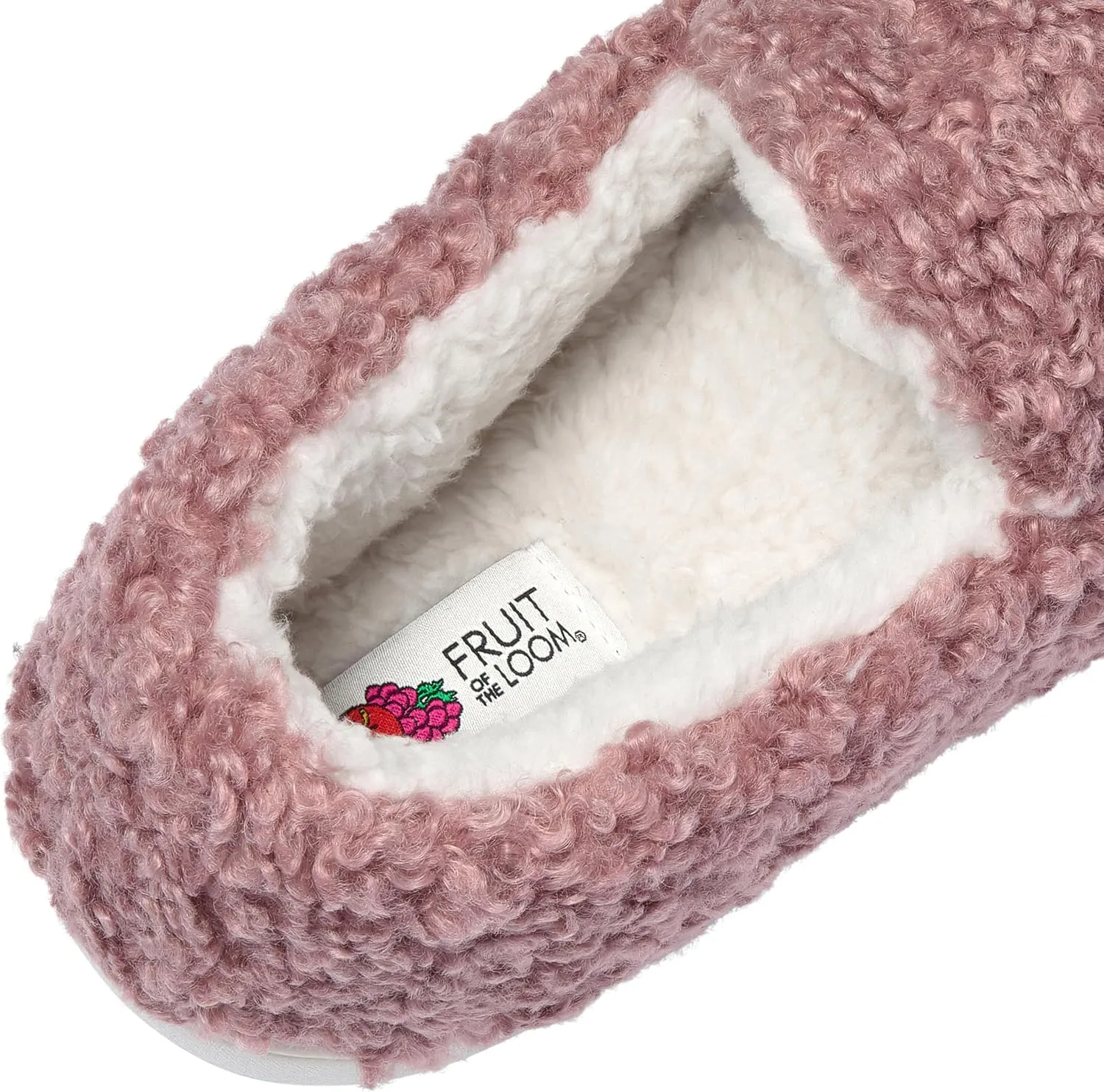 Fruit of the Loom Women's Berber Loafer - Comfy, Memory Foam, Indoor/Outdoor