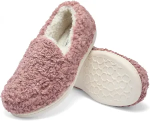 Fruit of the Loom Women's Berber Loafer - Comfy, Memory Foam, Indoor/Outdoor