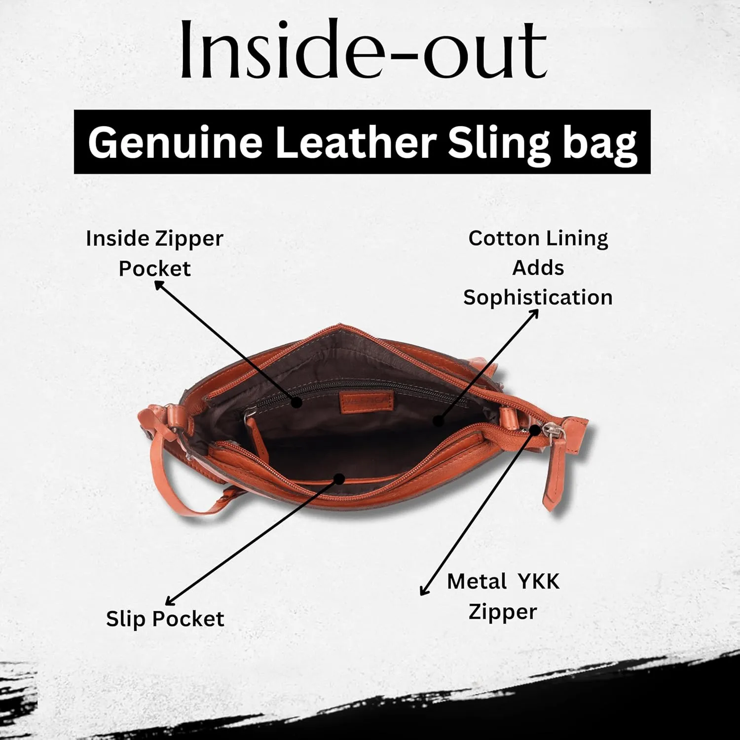 Genuine Italian Leather Boho Studded Crossbody Sling Bag - Stylish, Durable, & Perfect for Everyday Use for Women