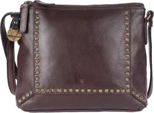Genuine Italian Leather Boho Studded Crossbody Sling Bag - Stylish, Durable, & Perfect for Everyday Use for women