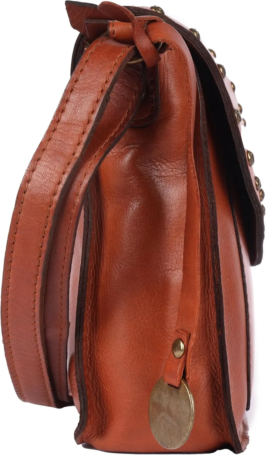 Genuine Italian Leather Boho Studded Crossbody Sling Bag - Stylish, Durable, & Perfect for Everyday Use for Women