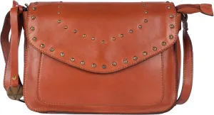 Genuine Italian Leather Boho Studded Crossbody Sling Bag - Stylish, Durable, & Perfect for Everyday Use for Women