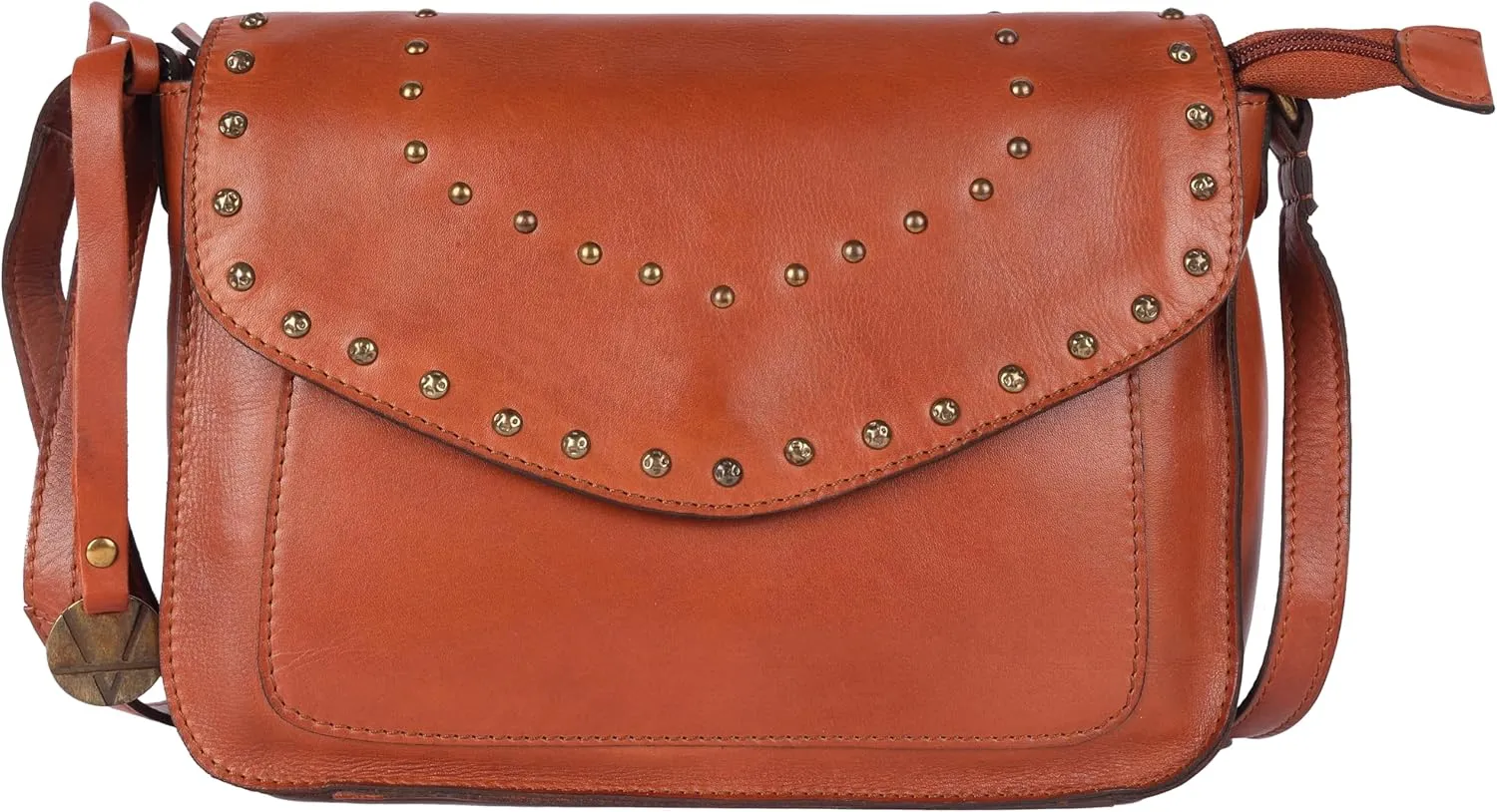 Genuine Italian Leather Boho Studded Crossbody Sling Bag - Stylish, Durable, & Perfect for Everyday Use for Women