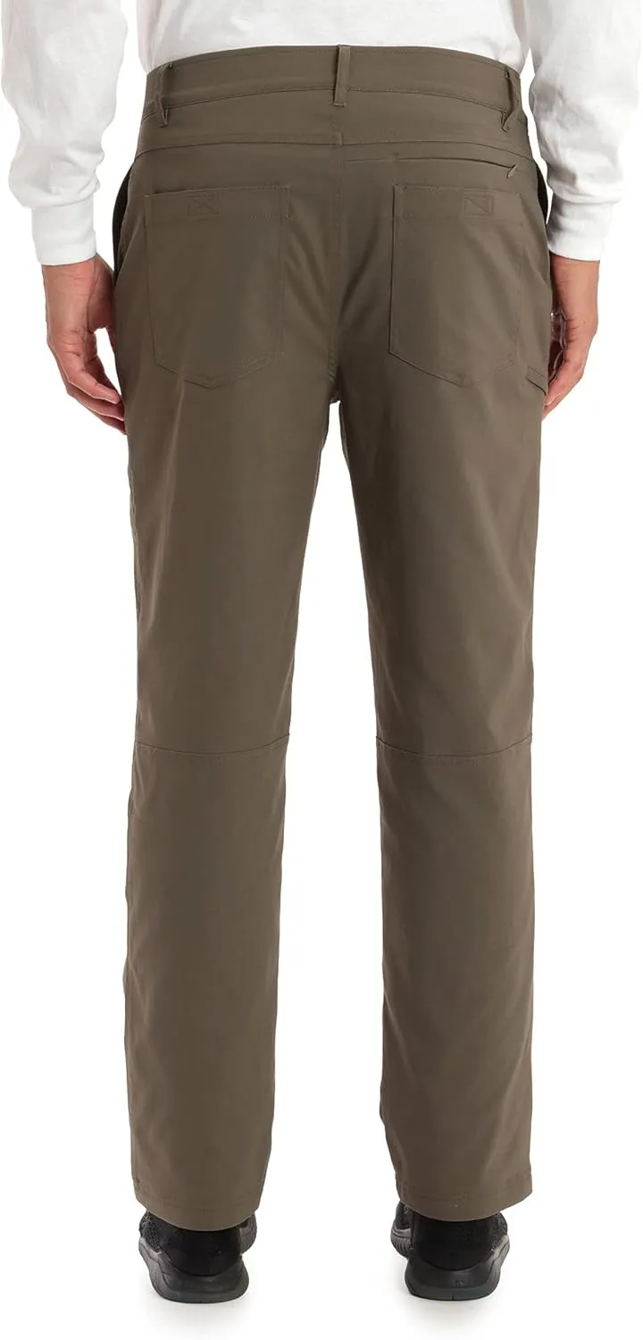 Gerry Mens Fleece Lined Stretch Hiking Travel Pants with Side Zipper Pocket and UPF 50 