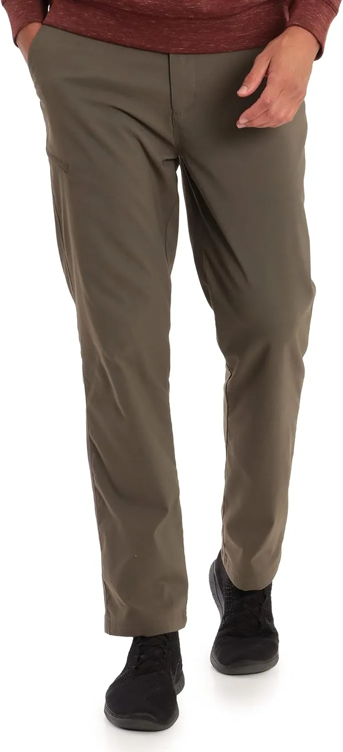 Gerry Mens Fleece Lined Stretch Hiking Travel Pants with Side Zipper Pocket and UPF 50 