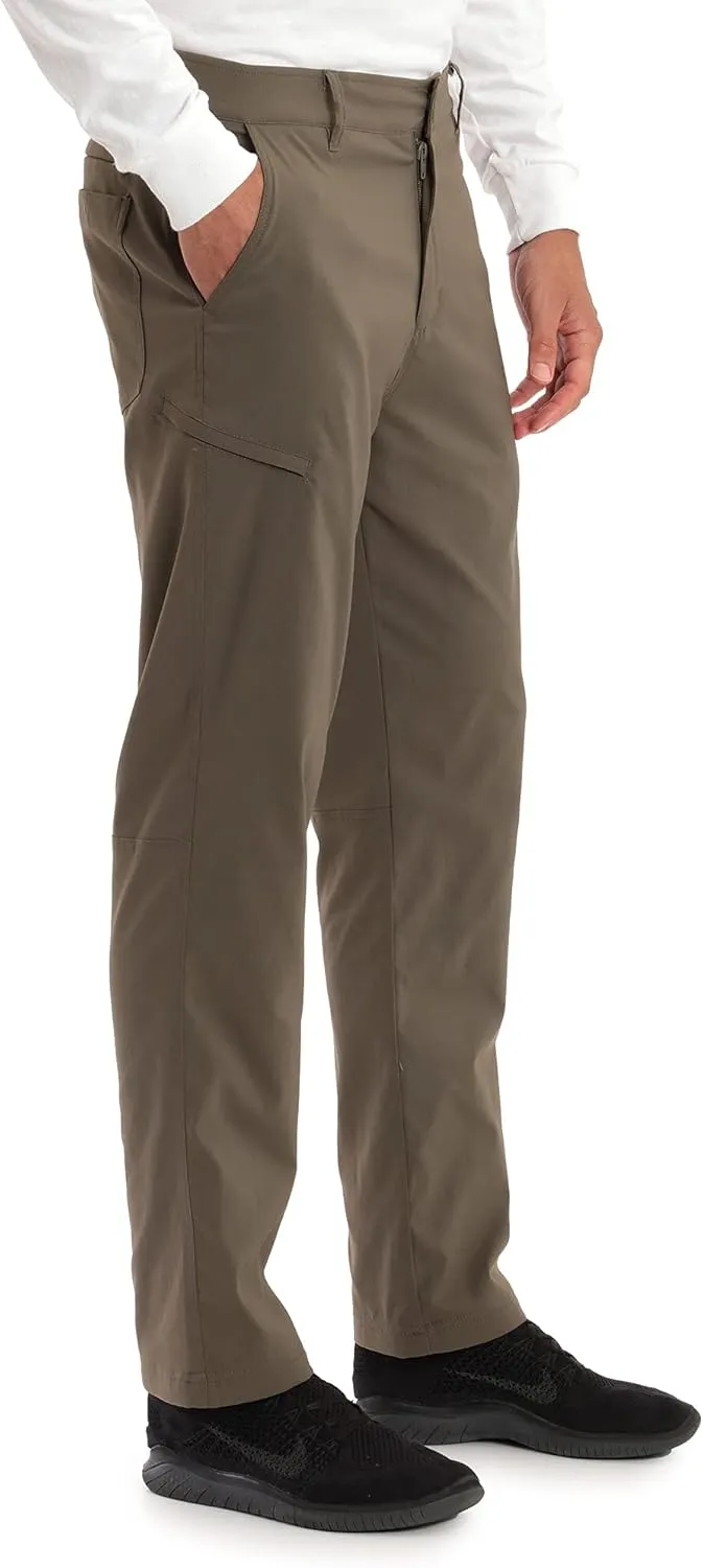 Gerry Mens Fleece Lined Stretch Hiking Travel Pants with Side Zipper Pocket and UPF 50 
