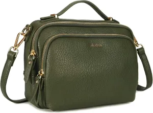 GLITZALL Multi Pockets Crossbody Bags for Women Small Top Handle Purse Satchel and Medium Pocketbooks with Soft Vegan Leather