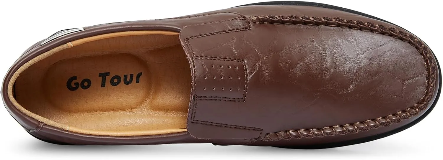 Go Tour Men’s Casual Leather Fashion Slip-on Loafers Shoes