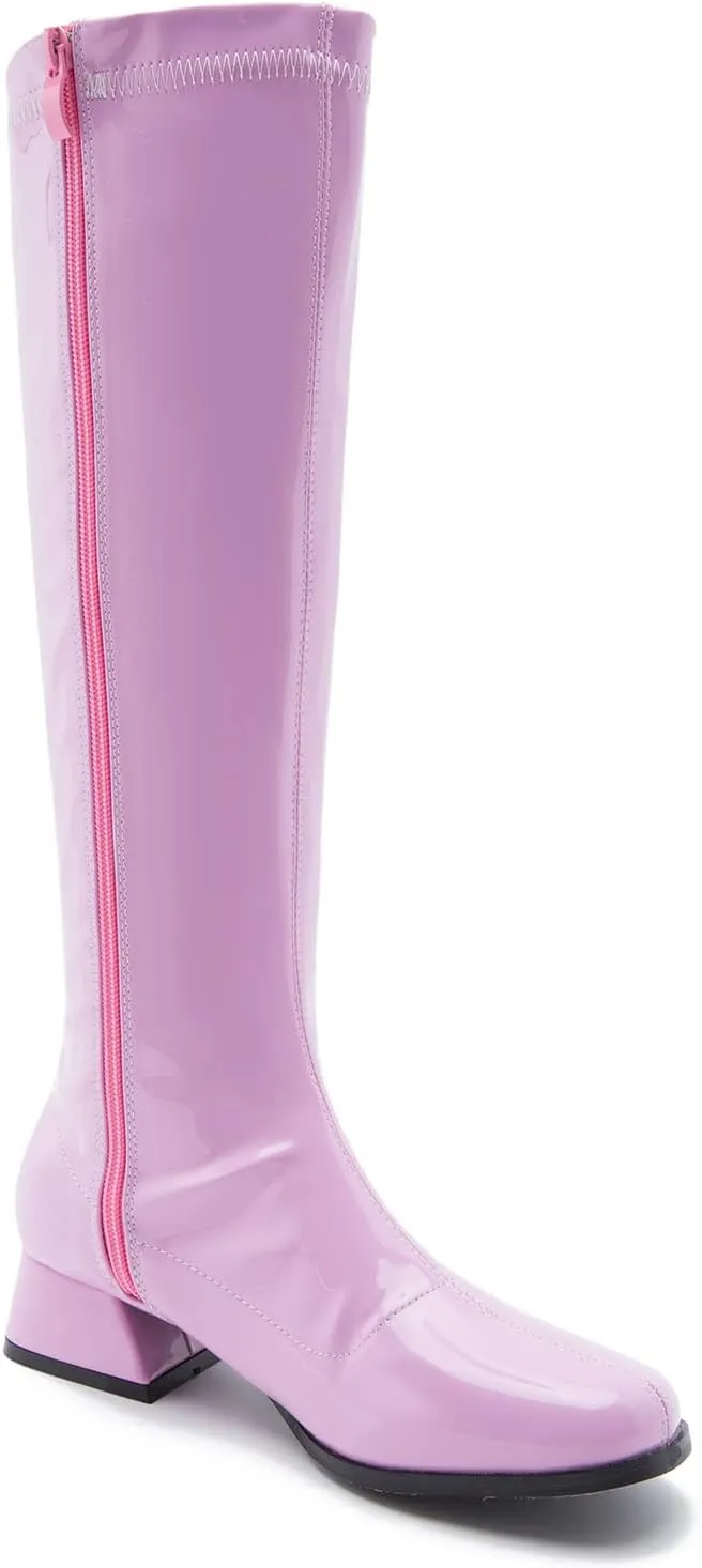 GOGO Boots for Women, Knee High Boots, Low Block Heel Zipper Boots Ladies Party Dance Shoes