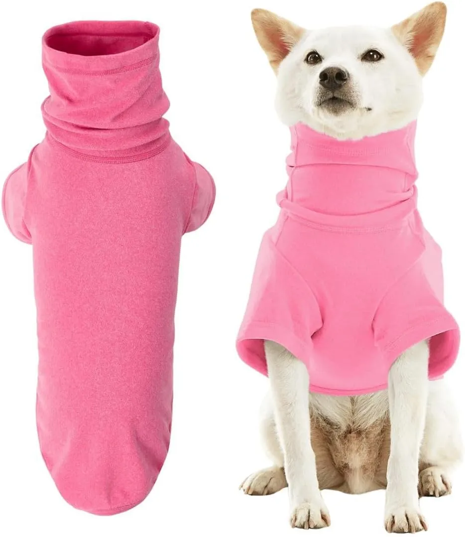 Gooby Turtle Neck Microfiber Stretch Fleece - Hot Pink, X-Large - Warm and Light Extra Layer for Small Dog and Medium Dog