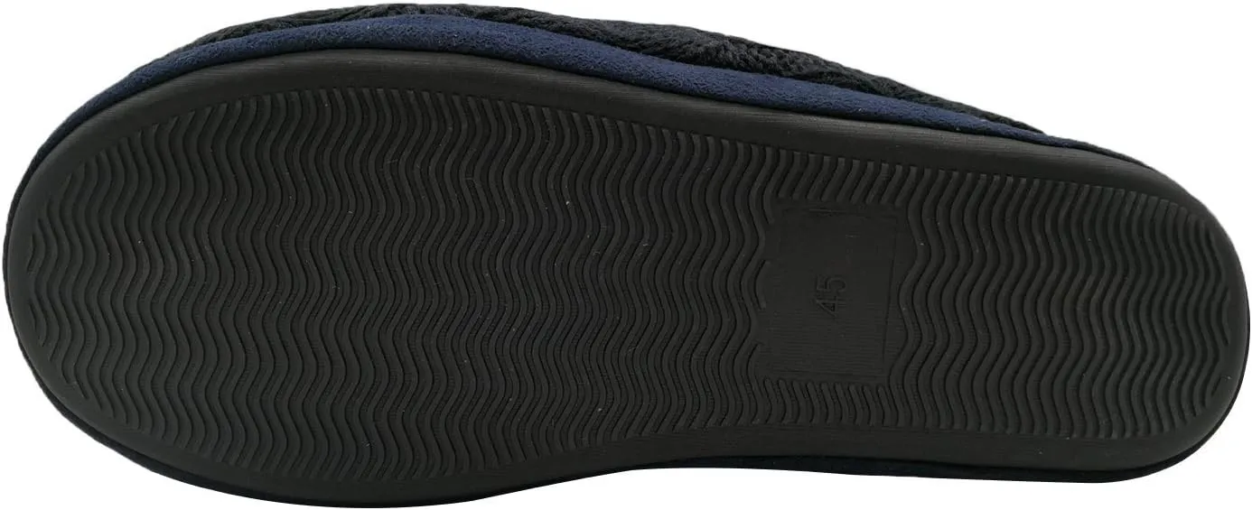 GPOS Knit Rock Wool Warm Men Indoor Pull on Cozy Memory Foam Slipper Boots Soft Rubber Sole