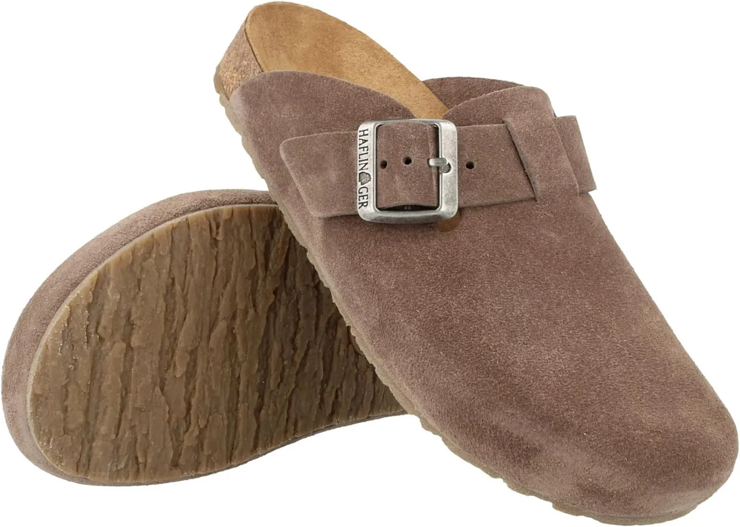 HAFLINGER Porto Elegant Leather Clog with Rubber Sole and Cork Latex Footbed Slipper Unisex