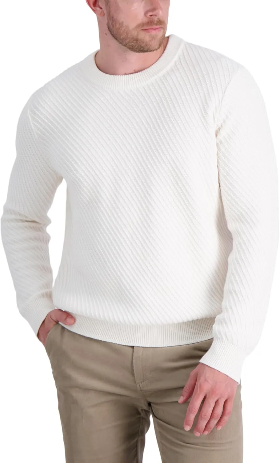 Haggar Men's Long Sleeve Crew Neck Sweater