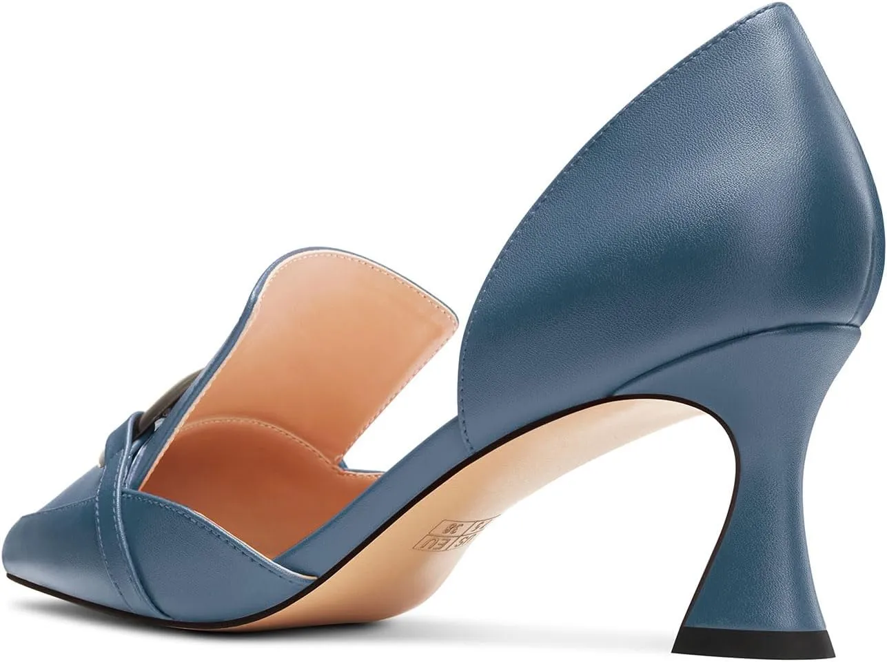 HDEUOLM Womens Mid Heel Pointed Toe Pumps Two-Piece Slip-on Prom Cute Summer 2.6 Inches Heels