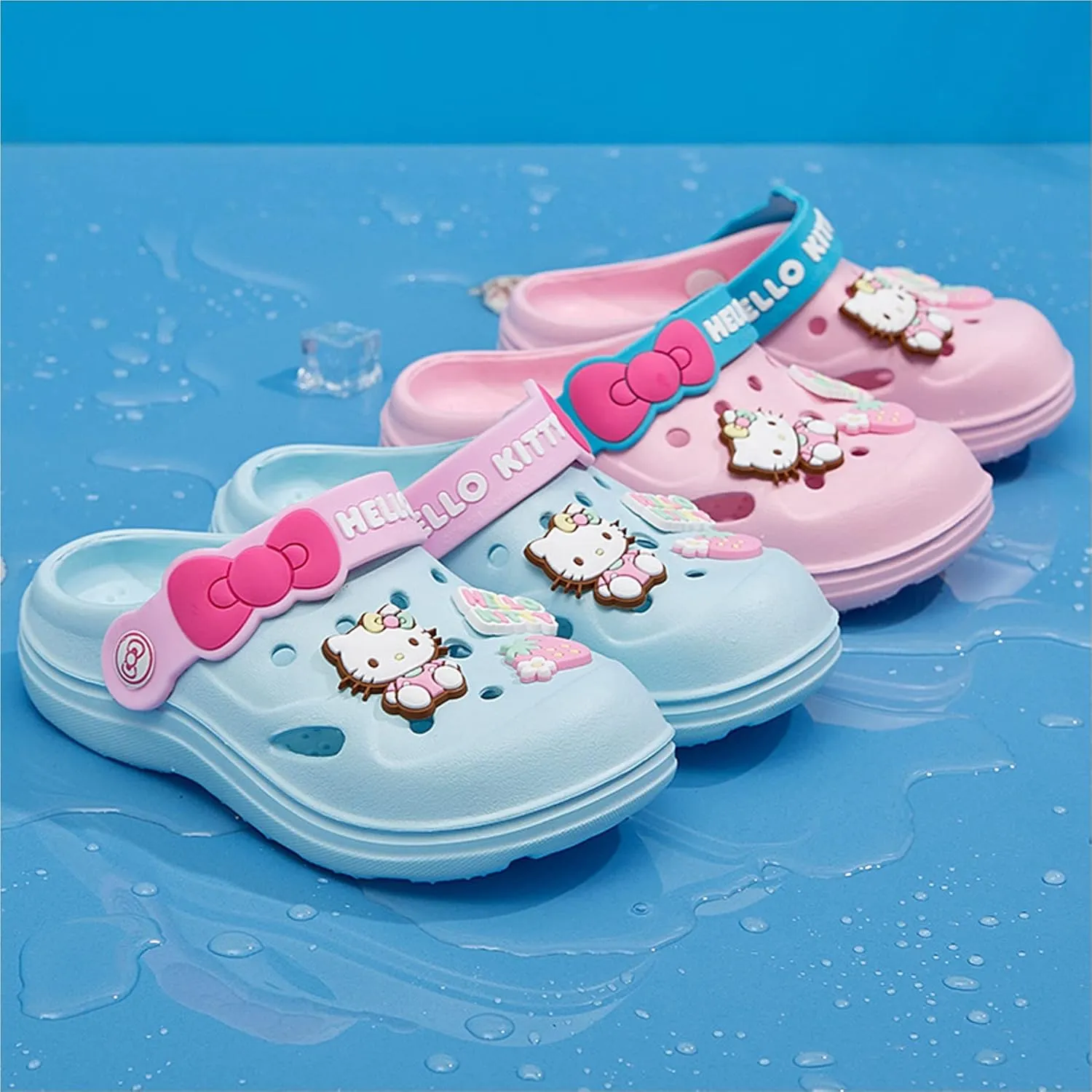 Hello Kitty Clogs Slip on Water Shoes Casual Summer for Girls Kids Children